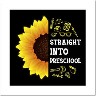 Straight into Preschool Back To School Sunflower Posters and Art